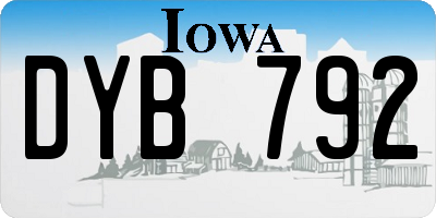 IA license plate DYB792