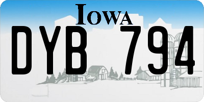 IA license plate DYB794