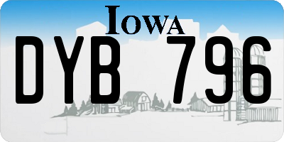 IA license plate DYB796