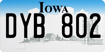 IA license plate DYB802