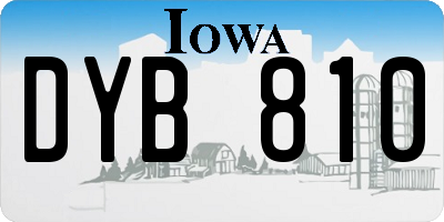 IA license plate DYB810