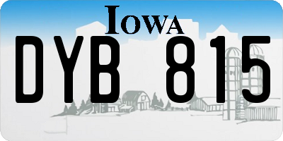 IA license plate DYB815