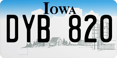 IA license plate DYB820