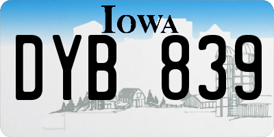 IA license plate DYB839