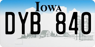 IA license plate DYB840
