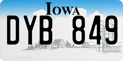 IA license plate DYB849