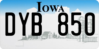 IA license plate DYB850