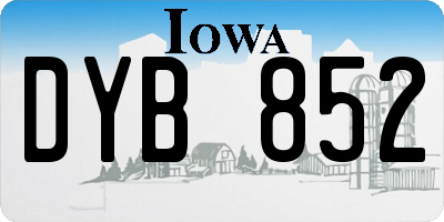 IA license plate DYB852