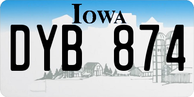 IA license plate DYB874