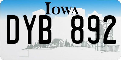 IA license plate DYB892