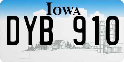 IA license plate DYB910