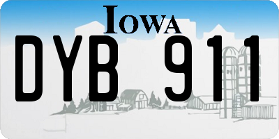 IA license plate DYB911