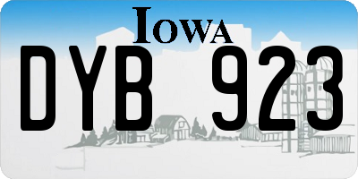 IA license plate DYB923