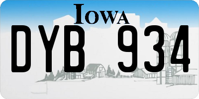 IA license plate DYB934