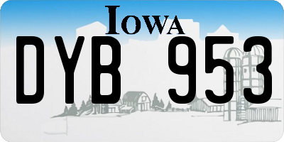 IA license plate DYB953