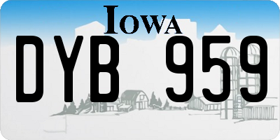 IA license plate DYB959