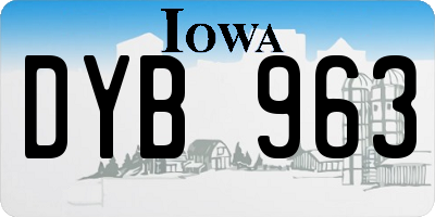 IA license plate DYB963