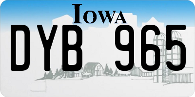 IA license plate DYB965