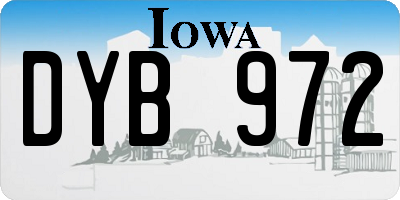 IA license plate DYB972