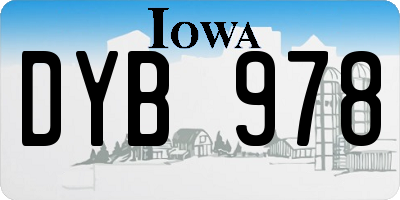 IA license plate DYB978