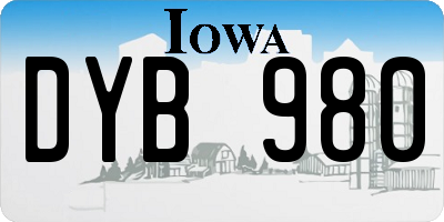 IA license plate DYB980