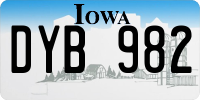 IA license plate DYB982