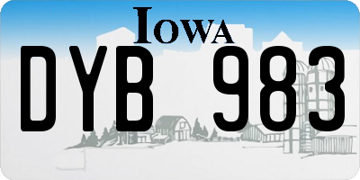 IA license plate DYB983