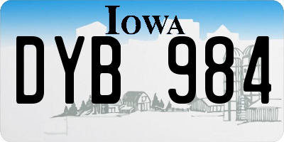 IA license plate DYB984