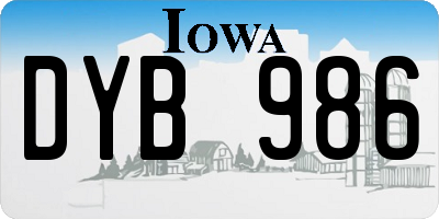 IA license plate DYB986
