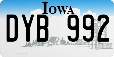 IA license plate DYB992
