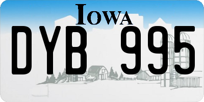 IA license plate DYB995