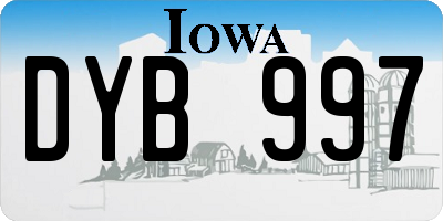 IA license plate DYB997