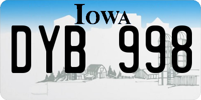 IA license plate DYB998