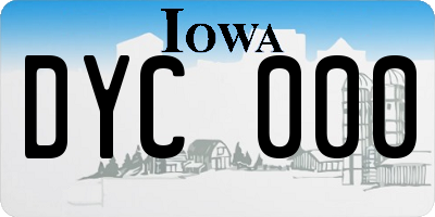 IA license plate DYC000