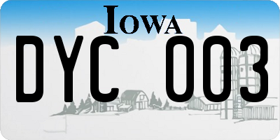 IA license plate DYC003