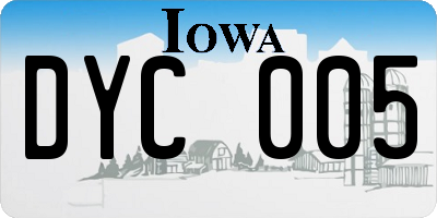 IA license plate DYC005