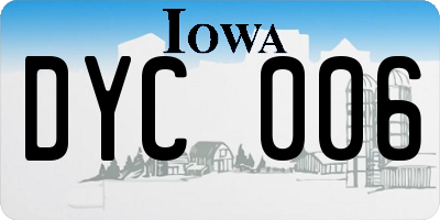 IA license plate DYC006