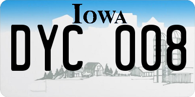IA license plate DYC008