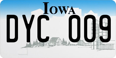 IA license plate DYC009