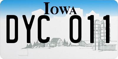 IA license plate DYC011