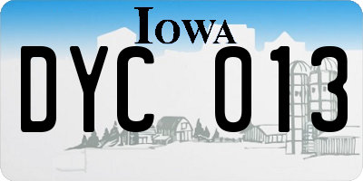 IA license plate DYC013