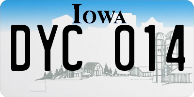 IA license plate DYC014