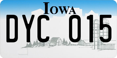 IA license plate DYC015