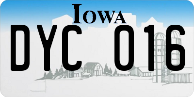 IA license plate DYC016
