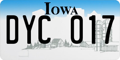 IA license plate DYC017