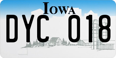 IA license plate DYC018