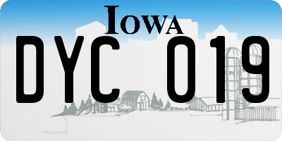 IA license plate DYC019