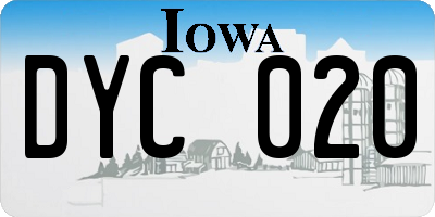 IA license plate DYC020