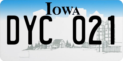 IA license plate DYC021