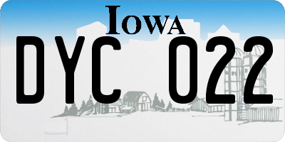 IA license plate DYC022